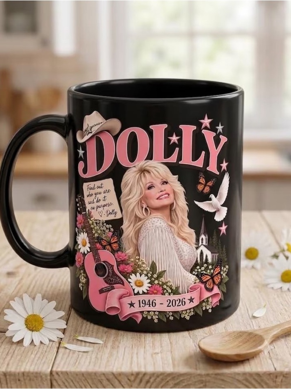 Dollcake Black and Pink Dolly Memorial Ceramic Mug